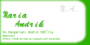 maria andrik business card